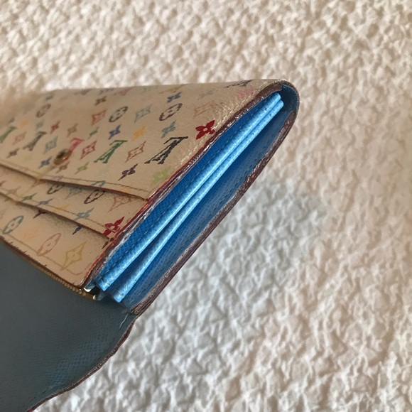 Authentic Louis Vuitton Sarah wallet long multicolore white Tresor Portefeiull - Picture 14 of 16